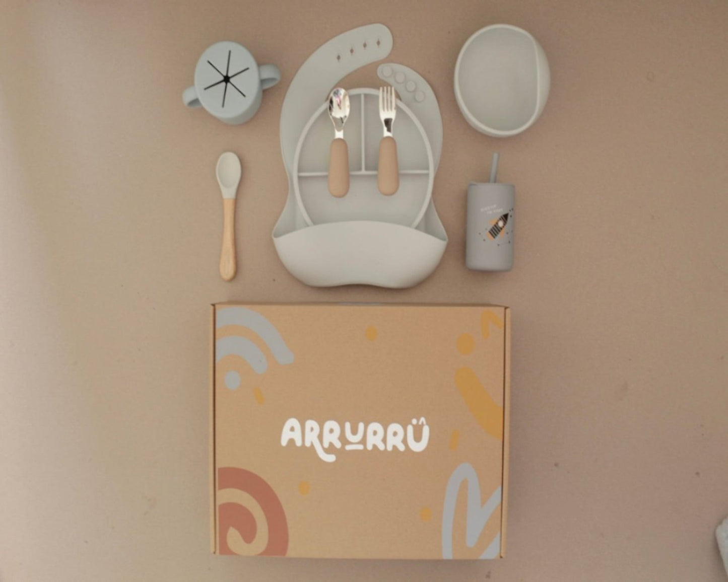 Set de alimentación para bebé Duradero y Seguro- Celeste (7 piezas)