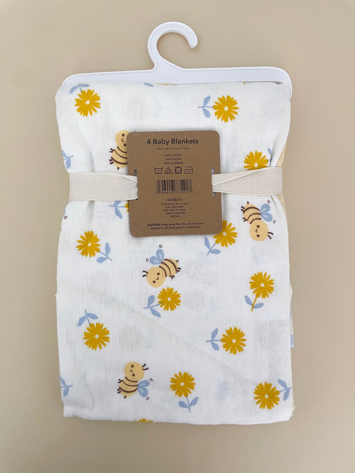 Set 4 Baberos/Tutos de Tela 100% algodón